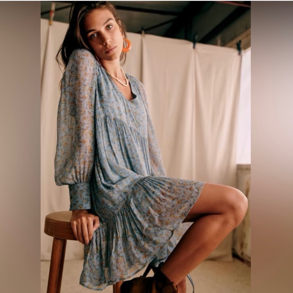NWOT Sézane Aurena Dress in Baby Blue